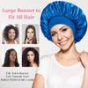 2pcs Satin Bonnets for Women, Silk Hair Bonnet for Sleeping, Wide Soft Band Large Silky Sleep Cap for Curly Hair Braids view 3