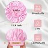 2pcs Satin Bonnets for Women, Silk Hair Bonnet for Sleeping, Wide Soft Band Large Silky Sleep Cap for Curly Hair Braids view 4