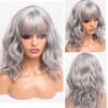 Azedssw Brown Wigs Synthetic Natural Wavy Wigs For Women Shoulder Length Hair Ombre Blond Bob Wigs Blue Curly Wigs Cosplay view 2