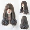 Azedssw Long Curly Hair Women Wig With Bangs Daily Brown Black Cosplay Braided Wigs Heat Resistant Fiber Party Fake Hair view 1