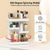360Rotating Makeup Organizer, Large Capacity Vanity Organizer with DIY Adjustable Trays, Makeup Brush Cosmetic Skincare Organizer Spinning Holder Shelf Storage Rack, Perfume Organizer For Dresser view 3