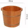 ENWIND Pedicure Foot Spa Oak Foot Tub Foot Bath Barrel Wood Footbath Solid Wood Pedicure Basin Tub Foot Massage (Color : 1, Size : 38cm*24cm) view 2
