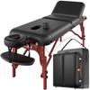 CLORIS 84" Professional Massage Table Portable 3 Folding Lightweight Facial Salon Spa Tattoo Bed Height Adjustable with Carrying Bag & Wooden Leg Hold Up to 1100LBS view 1