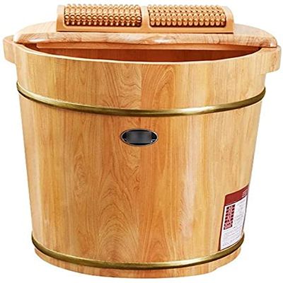 ENWIND Pedicure Foot Spa Foot Washing Barrel, Footbath Barrel, Foot Bath Wooden Tub, Spa Massage Foot Tub, Foot Bath Barrel, Foot Relaxing, Pain Fatigue Relief
