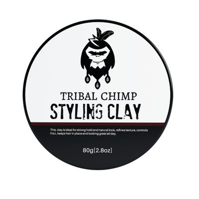 Tribal Chimp Hair Styling Clay  Super Strong Hold Matte Clay for Men & Women, Non-Sticky, Textured, Instant Volume & Thickening, Ideal for all Hair Types, Citrus Scent, 80g