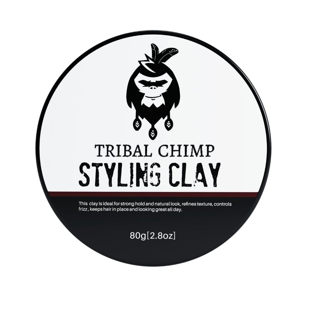 Tribal Chimp Hair Styling Clay  Super Strong Hold Matte Clay for Men & Women, Non-Sticky, Textured, Instant Volume & Thickening, Ideal for all Hair Types, Citrus Scent, 80g