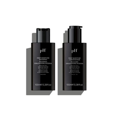 pH PURE HAIR Deep Moisture Shampoo and Conditioner Set - Hydrating and Moisturizing Shampoo and Conditioner - Dry Hair - Enriched with Kokum Nut Butter and Rose Extract (3.38 Oz each)