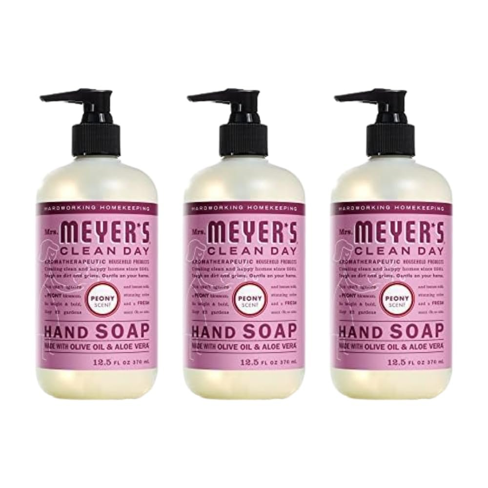 Mrs. MEYER'S CLEAN DAY Hand Soap Peony, 12.5 Fl Oz (Pack of 3)
