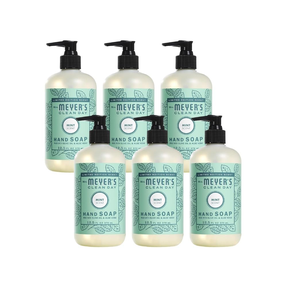 Mrs. MEYER'S CLEAN DAY Liquid Hand Soap Mint (12.5 Fl Oz (Pack of 6))