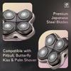 Skull Shaver Baron PRO 4 Head Replacement Blade - Shaver Blade for Wet & Dry Shaving - Rotary Heads Design - Japanese Stainless Steel - Compatible with Pitbull, Palm & Butterfly Kiss Shavers view 4