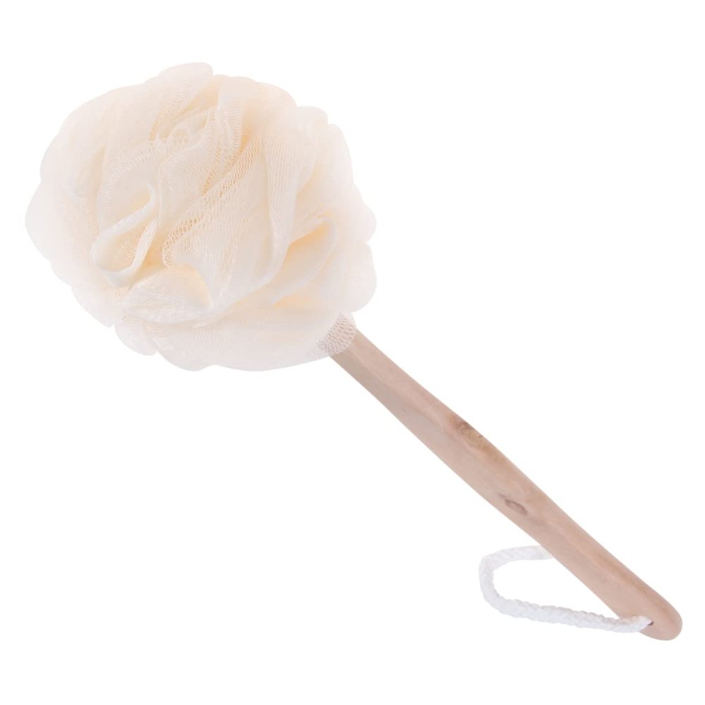 FRCOLOR Bath Sponge Brush Handle Exfoliating Loofah Body Scrubber for Shower for Men and Women for Hard Reach Areas and Travel Use