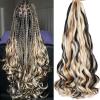 COOKOO 9 Packs French Curly Braiding Hair 22 Inch for Goddess Box Braids with Loose Wave Curly Ends Mix Black and Blonde Pre Stretched French Curls Synthetic Hair Extentions for Women P1B/27/613# view 1