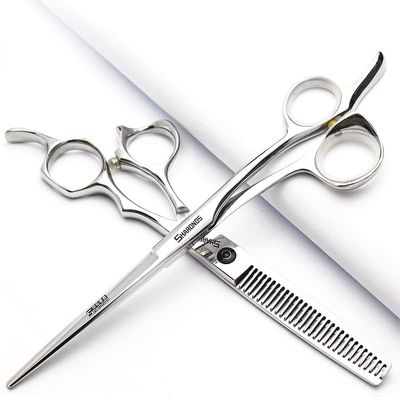 5.5/6/6.5-inch professional hair clipper set, stainless steel sharp hair clippers, barber specific scissors (6 inch-2pc-A)