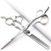 5.5/6/6.5-inch professional hair clipper set, stainless steel sharp hair clippers, barber specific scissors (6 inch-2pc-A) view 1