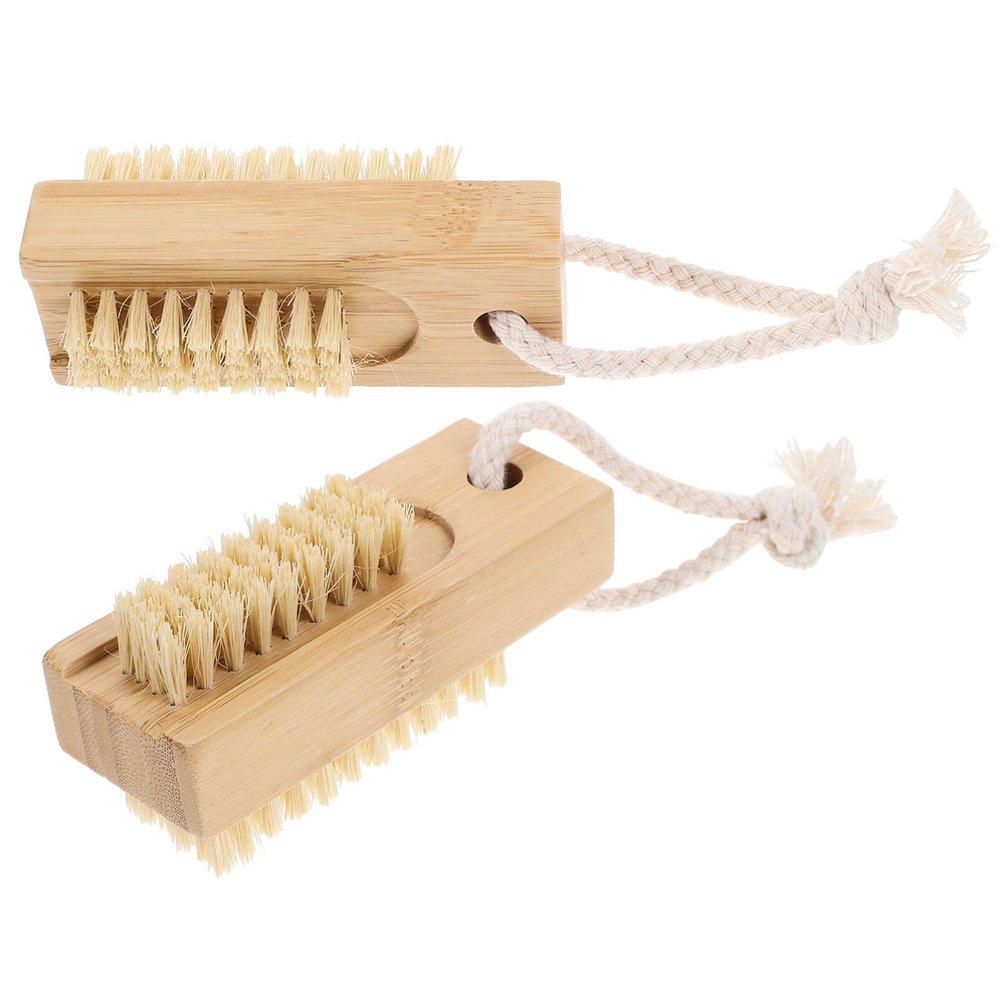 Beaupretty 2pcs Nail Brush for Fingernails and Toenails Ergonomic Design for Comfortable to Hold Double-sided Structure for Removal for Home and Spa Use