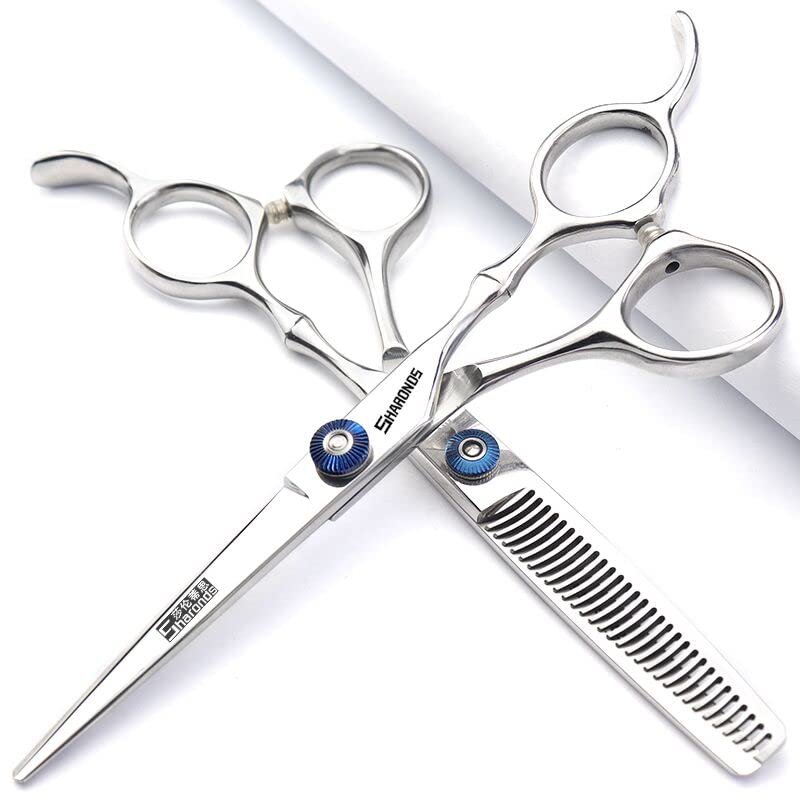 5.5/6-inch professional hairdressing set with stainless steel sharp scissors, suitable for hairdressers and hair salons (6 inch-2pc-B)