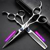 5.5/6-inch professional hairdressing set with stainless steel sharp scissors, suitable for hairdressers and hair salons (6 inch-2pc-B) view 2