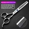 5.5/6-inch professional hairdressing set with stainless steel sharp scissors, suitable for hairdressers and hair salons (6 inch-2pc-B) view 4