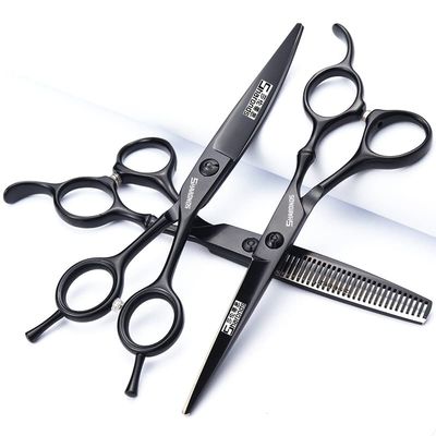 5.5/6-inch Professional Hairdressing Set with Stainless Steel Sharp Scissors, Suitable for Hairdressers and Hair Salons (6 inch-3pc-A)