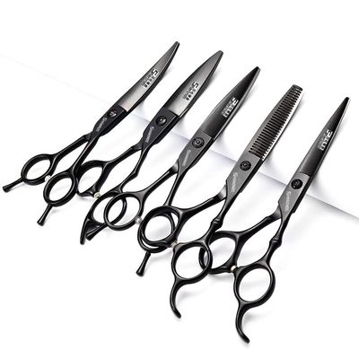 5.5/6-inch professional hairdressing set with stainless steel sharp scissors, suitable for hairdressers and hair salons (6 inch-5pc)