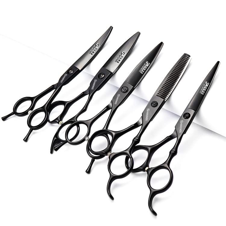 5.5/6-inch professional hairdressing set with stainless steel sharp scissors, suitable for hairdressers and hair salons (6 inch-5pc)