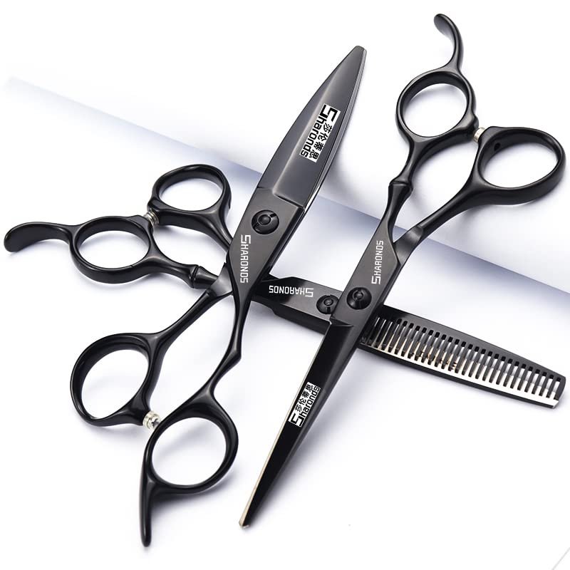 5.5/6-inch professional hairdressing set with stainless steel sharp scissors, suitable for hairdressers and hair salons (6 inch-3pc-B)