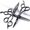 5.5/6-inch professional hairdressing set with stainless steel sharp scissors, suitable for hairdressers and hair salons (6 inch-3pc-B) view 1