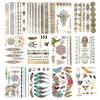 12 Sheets Flash Gold Metallic Temporary Tattoos for Women Girls Waterproof Gold Silver Tattoo Stickers for Beach Festivals Parties Long Lasting Nontoxic Glitter Fake Tattoos Exquisite Designs view 1