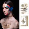 12 Sheets Flash Gold Metallic Temporary Tattoos for Women Girls Waterproof Gold Silver Tattoo Stickers for Beach Festivals Parties Long Lasting Nontoxic Glitter Fake Tattoos Exquisite Designs view 2