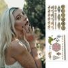 12 Sheets Flash Gold Metallic Temporary Tattoos for Women Girls Waterproof Gold Silver Tattoo Stickers for Beach Festivals Parties Long Lasting Nontoxic Glitter Fake Tattoos Exquisite Designs view 3