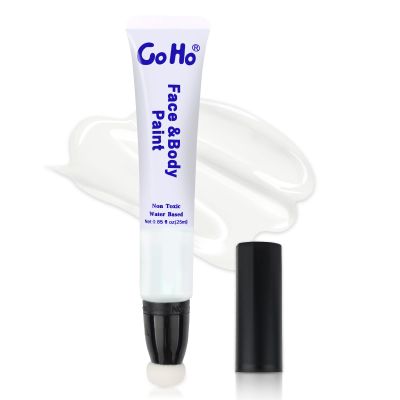 Go Ho Clown White Face Paint Washable,Water Based Cream White Face Body Paint Highly Pigmented,Smooth,Halloween Cosplay SFX Mime Vampire Skeleton Zombie Makeup