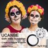 UCANBE Goth White Cream to Powder Foundation Makeup, Professional Clown White Face Body Paint with Matte Finish for Halloween, SFX Makeup, Cosplay, Costume, Stage, Mime & Film(0.52oz) view 4