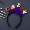 Metisee Headbands Pumpkin Headband Black Hairband Ghost Headdress Spider Hairbands Halloween Funny Headbands Costume Party Accessories for Women (style B) view 2