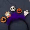 Metisee Headbands Pumpkin Headband Black Hairband Ghost Headdress Spider Hairbands Halloween Funny Headbands Costume Party Accessories for Women (style B) view 3