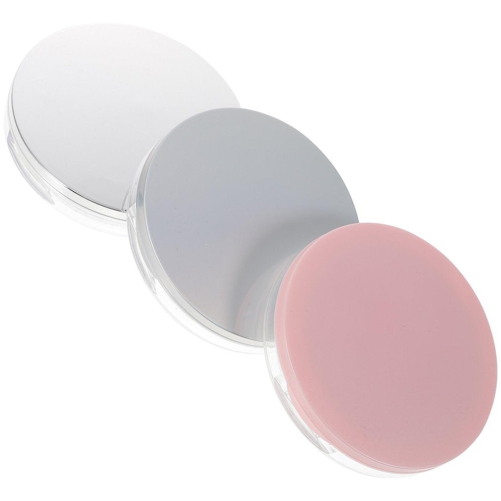 Beaupretty 3pcs Powder Box with Mirror Foundation Makeup Case Empty Powder Case Setting Powder Puff Powder Foundation Makeup Beauty Sponges Empty Powder Holder Plastic Pack Loose Powder Puff