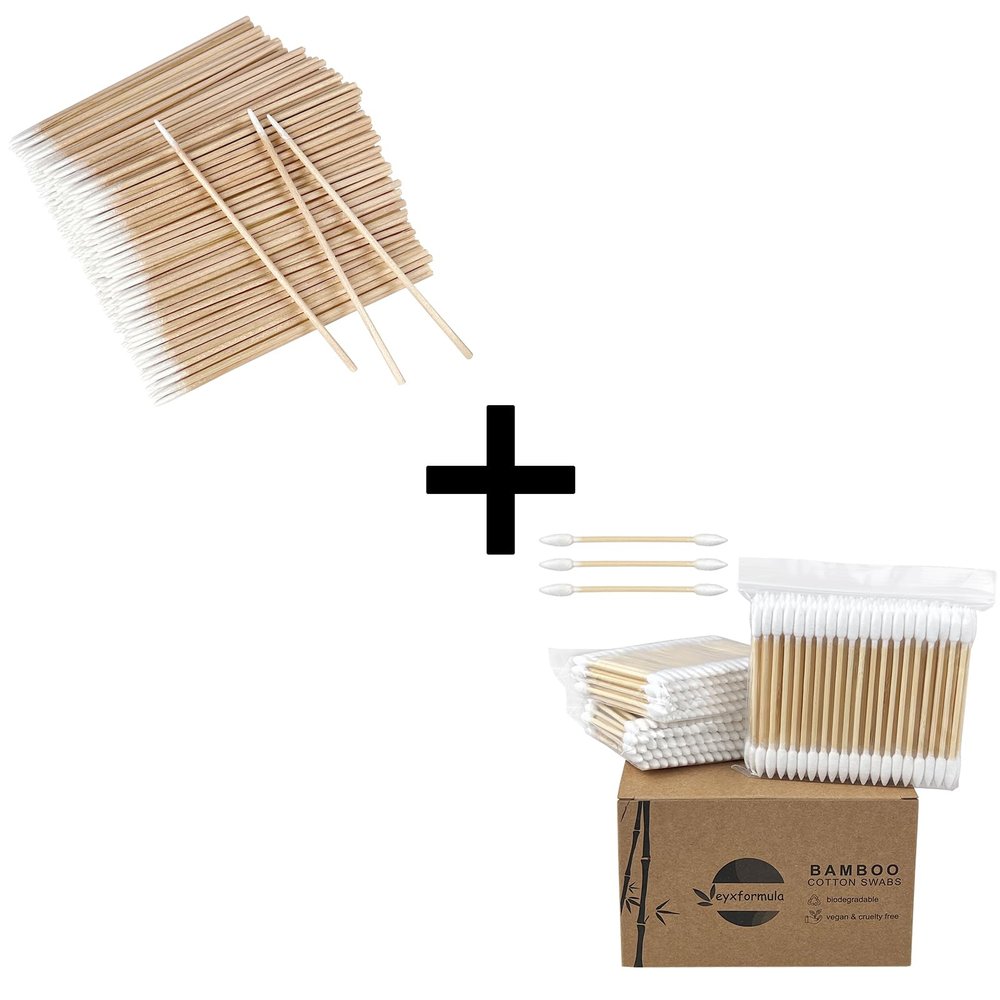 600 Pcs Microblading Cotton Swabs + 500 Pcs Precision Tip Cotton Swabs