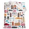 LEVLO London Travel Gift British Theme Cosmetic Bag England Souvenir Gift United Kingdom Make Up Zipper Pouch Bag (London Tote) view 1
