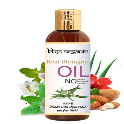 Blise organic Real Bhringraj oil - 100% Pure and Natural Anti hairfall, Hair growth, for Men and Women, highest Bhringraj concentration, with 21 precious and rare herbs,
