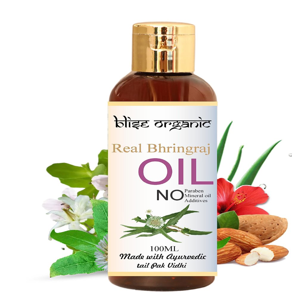 Blise organic Real Bhringraj oil - 100% Pure and Natural Anti hairfall, Hair growth, for Men and Women, highest Bhringraj concentration, with 21 precious and rare herbs,