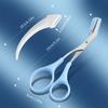 3pcs-Eyebrow Scissors with Eyebrow Razor,Professional Eyebrow Trimmer Scissors with Comb,Non Slip Finger Grips Eyebrow Trimmer, Hair Removal Beauty Accessories for Men Women (Green,Blue,white) view 2