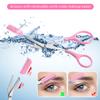 3pcs-Eyebrow Scissors with Eyebrow Razor,Professional Eyebrow Trimmer Scissors with Comb,Non Slip Finger Grips Eyebrow Trimmer, Hair Removal Beauty Accessories for Men Women (Black, Pink, Blue) view 4