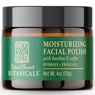 Natural Elements Botanicals Moisturizing Facial Polish, Gentle Face Scrub, 2-in-1 Facial Scrub, Hydrating & Exfoliating Face Scrub, Facial Exfoliator w/Bamboo & Coffee, 4 oz