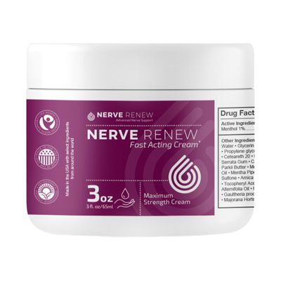 NERVE RENEW Maximum Strength Fast-Acting Nerve Cream - Targeted Ethoxydiglycol, Capric Triglyceride, Arnica Cream Formulation for Soothing Comfort - 3 fl. oz/65 ml