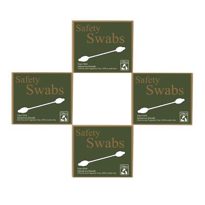 432pcs Safety Cotton Swabs,Large Tips with Paper Stick for Baby and Children Clean,4 Packs of 108pcs
