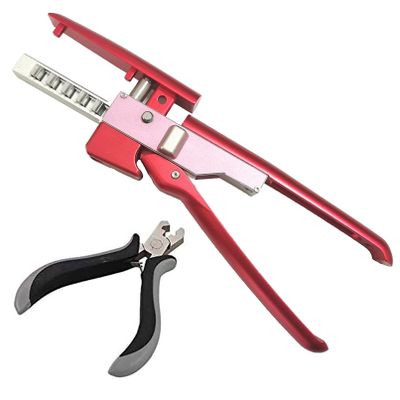 2Nd Generation 6D Hair Extension Machine 5-Pin Hair Extension Gun for Salons, Easy to Use,Red