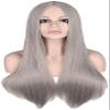 CcacHe European and Fashion Long Straight Hair Wig Carved Gray Wig Crochet Senegal Hair Synthetic Role Wigs view 1