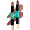 Contour Stick, 2Pcs Dual-Ended Highlighter Makeup Pen & Contouring Stick for Face Shaping, Long Lasting Waterproof Cream Bronzer & Highlight Sticks Make Up Kit for All Skin Tones (01# + 04#) view 1