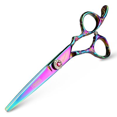 6/7-inch professional hair clippers, stainless steel sharp scissors, easy to trim, suitable for hairdressers, hair salons, and families. (6 in cutting scissor-C)