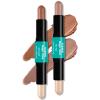 Contour Stick, 2Pcs Dual-Ended Highlighter Makeup Pen & Contouring Stick for Face Shaping, Long Lasting Waterproof Cream Bronzer & Highlight Sticks Make Up Kit for All Skin Tones (01# + 02#) view 1