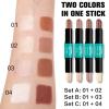 Contour Stick, 2Pcs Dual-Ended Highlighter Makeup Pen & Contouring Stick for Face Shaping, Long Lasting Waterproof Cream Bronzer & Highlight Sticks Make Up Kit for All Skin Tones (01# + 02#) view 2